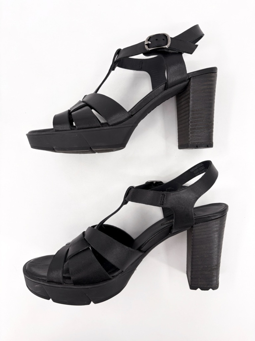 PAUL GREEN Raven Platform Sandal in Black Leather 7.5 - Picture 7 of 14